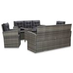 Casa si Gradina/Gradina si terasa/Mobilier exterior/Seturi mobila gradina - Set mobilier de exterior cu perne, 5 piese, gri, poliratan - Infinity.ro