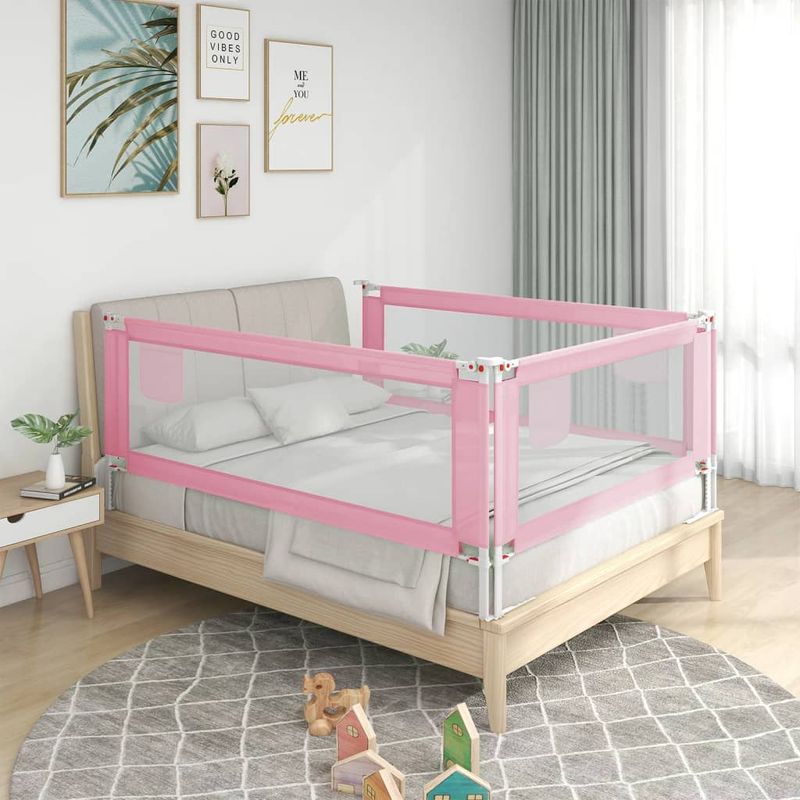 Casa si Gradina - Mobilier - Mobilier copii - Sisteme de siguranta - Balustrada de protectie pat copii, roz, 190x25 cm, textil - Infinity.ro