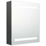 Casa si Gradina - Mobilier - Mobilier baie - Corpuri baie - Dulap de baie cu oglinda si LED-uri, gri, 50x14x60 cm - Infinity.ro