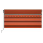 Casa si Gradina - Gradina si terasa - Umbrele si pavilioane - Umbrele - Copertina automat stor senzor vant LED portocaliu&maro 3,5x2,5m - Infinity.ro