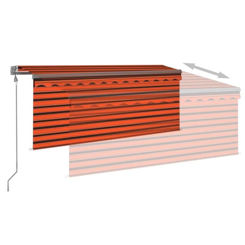 Casa si Gradina - Gradina si terasa - Umbrele si pavilioane - Umbrele - Copertina automat stor senzor vant LED portocaliu&maro 3,5x2,5m - Infinity.ro