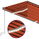 Casa si Gradina - Gradina si terasa - Umbrele si pavilioane - Umbrele - Copertina automat stor senzor vant LED portocaliu&maro 3,5x2,5m - Infinity.ro