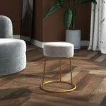Casa si Gradina - Mobilier - Scaune si fotolii - Tabureti - Taburet rotund, gri deschis, catifea - Infinity.ro