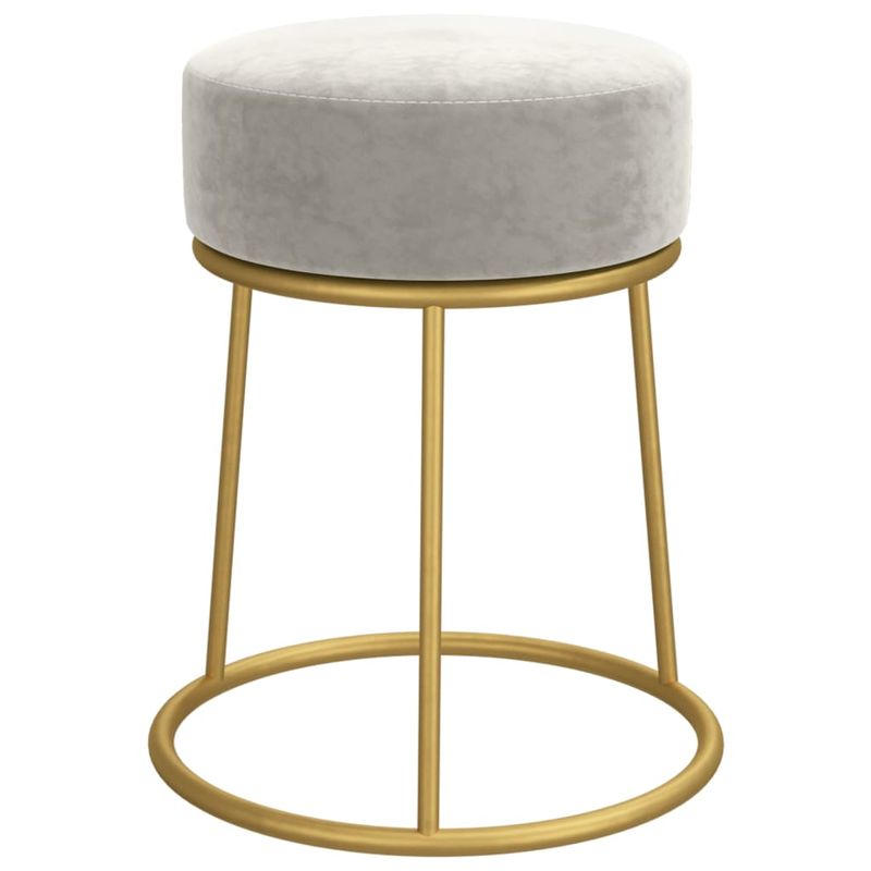 Casa si Gradina - Mobilier - Scaune si fotolii - Tabureti - Taburet rotund, gri deschis, catifea - Infinity.ro