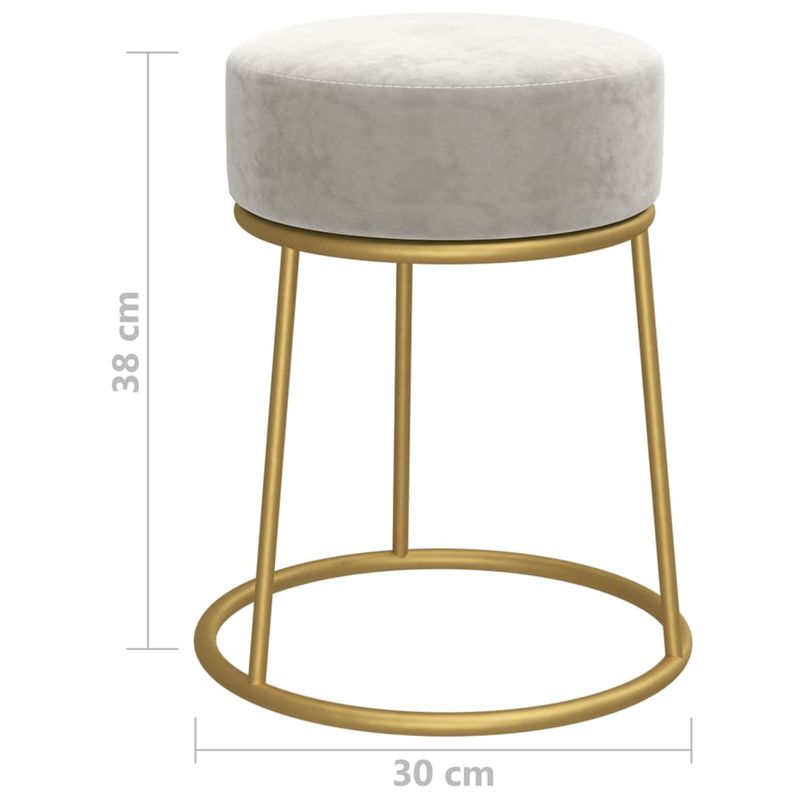Casa si Gradina - Mobilier - Scaune si fotolii - Tabureti - Taburet rotund, gri deschis, catifea - Infinity.ro