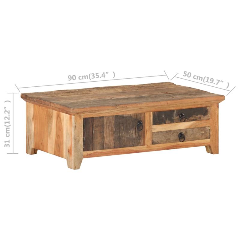 Casa si Gradina - Mobilier - Mese si birouri - Masute de cafea - Masa de cafea, 90 x 50 x 31 cm, lemn masiv reciclat - Infinity.ro