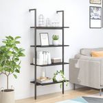 Casa si Gradina - Mobilier - Biblioteci si rafturi - Biblioteci - Raft sprijinit, cu 4 niveluri, negru, 64x35x152,5 cm - Infinity.ro