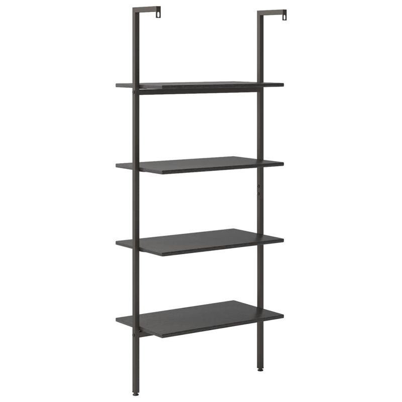 Casa si Gradina - Mobilier - Biblioteci si rafturi - Biblioteci - Raft sprijinit, cu 4 niveluri, negru, 64x35x152,5 cm - Infinity.ro