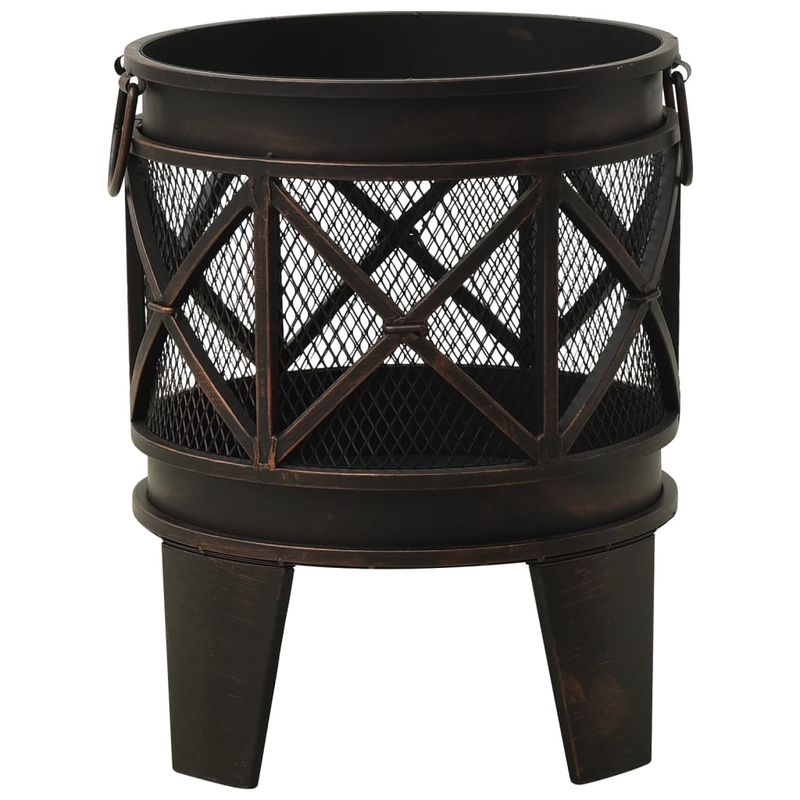 Casa si Gradina - Termice - Sobe, Seminee si accesorii - Seminee - Vatra de foc rustica, cu vatrai, Φ42x54 cm, otel - Infinity.ro