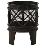 Casa si Gradina - Termice - Sobe, Seminee si accesorii - Seminee - Vatra de foc rustica, cu vatrai, Φ42x54 cm, otel - Infinity.ro