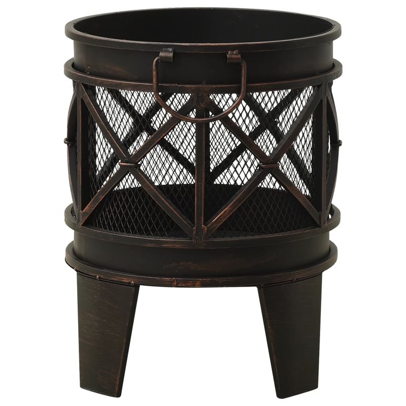 Casa si Gradina - Termice - Sobe, Seminee si accesorii - Seminee - Vatra de foc rustica, cu vatrai, Φ42x54 cm, otel - Infinity.ro