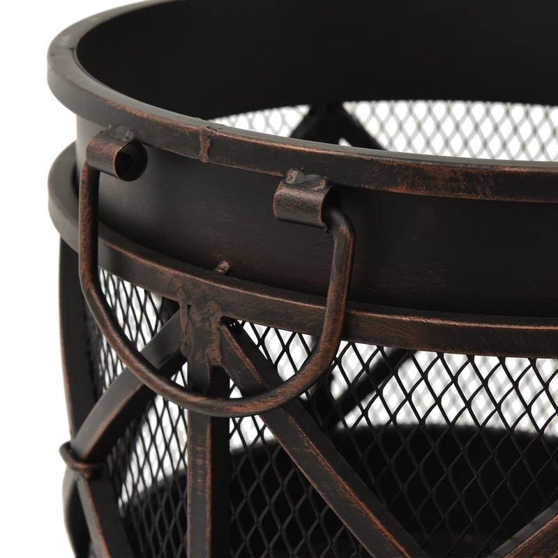 Casa si Gradina - Termice - Sobe, Seminee si accesorii - Seminee - Vatra de foc rustica, cu vatrai, Φ42x54 cm, otel - Infinity.ro