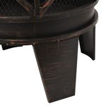 Casa si Gradina - Termice - Sobe, Seminee si accesorii - Seminee - Vatra de foc rustica, cu vatrai, Φ42x54 cm, otel - Infinity.ro