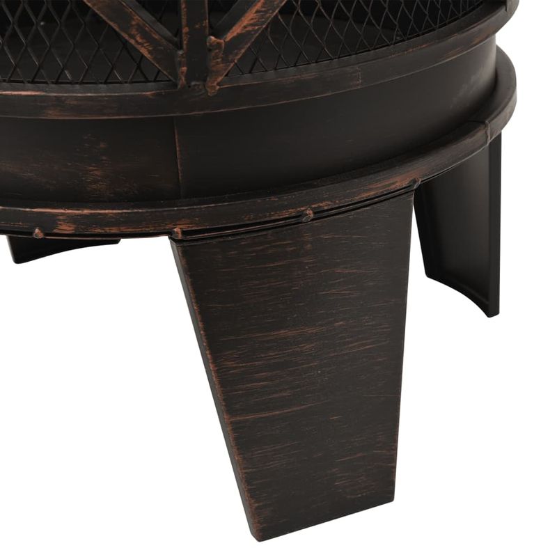 Casa si Gradina - Termice - Sobe, Seminee si accesorii - Seminee - Vatra de foc rustica, cu vatrai, Φ42x54 cm, otel - Infinity.ro