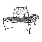 Casa si Gradina - Gradina si terasa - Mobilier exterior - Bancute de gradina - Banca circulara de copac, negru, Ø160 cm, otel - Infinity.ro