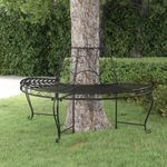 Casa si Gradina - Gradina si terasa - Mobilier exterior - Bancute de gradina - Banca circulara de copac, negru, Ø160 cm, otel - Infinity.ro
