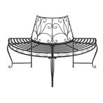 Casa si Gradina - Gradina si terasa - Mobilier exterior - Bancute de gradina - Banca circulara de copac, negru, Ø160 cm, otel - Infinity.ro