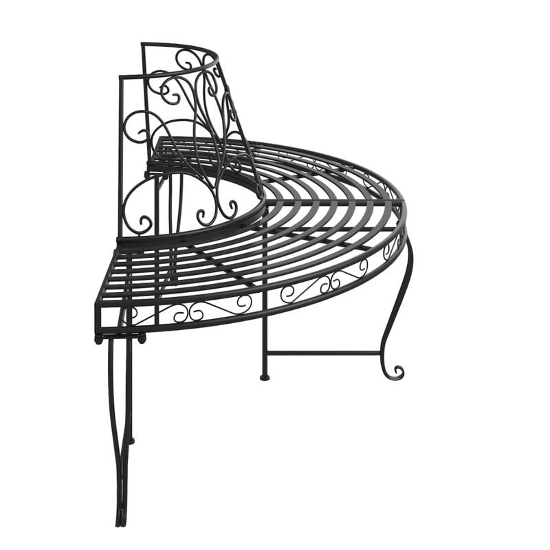 Casa si Gradina - Gradina si terasa - Mobilier exterior - Bancute de gradina - Banca circulara de copac, negru, Ø160 cm, otel - Infinity.ro