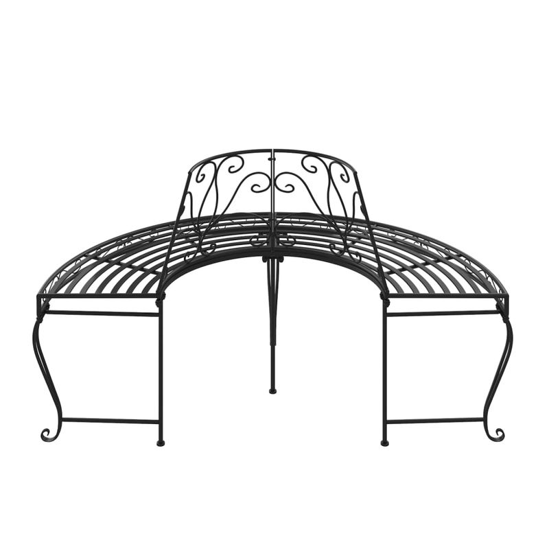 Casa si Gradina - Gradina si terasa - Mobilier exterior - Bancute de gradina - Banca circulara de copac, negru, Ø160 cm, otel - Infinity.ro