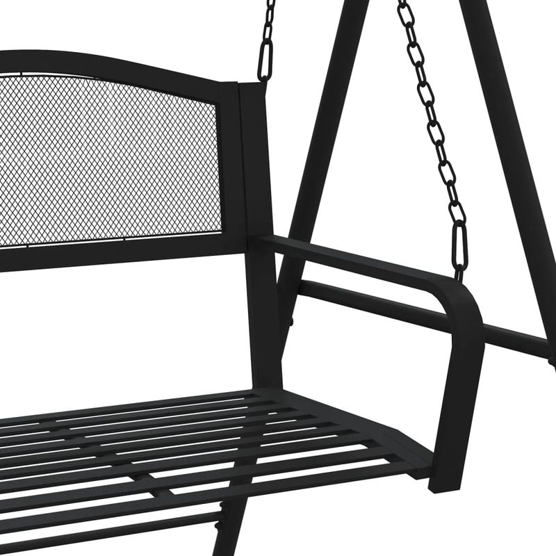 Casa si Gradina - Gradina si terasa - Mobilier exterior - Bancute de gradina - Banca balansoar, negru, 124 cm, otel - Infinity.ro