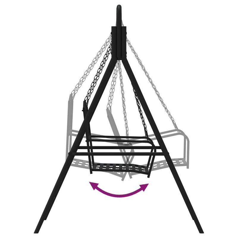 Casa si Gradina - Gradina si terasa - Mobilier exterior - Bancute de gradina - Banca balansoar, negru, 124 cm, otel - Infinity.ro