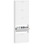 Casa si Gradina - Mobilier - Organizare si depozitare - Organizator incaltaminte - Pantofar, alb extralucios, 59x17x169 cm, lemn compozit - Infinity.ro