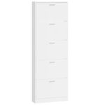 Casa si Gradina - Mobilier - Organizare si depozitare - Organizator incaltaminte - Pantofar, alb extralucios, 59x17x169 cm, lemn compozit - Infinity.ro
