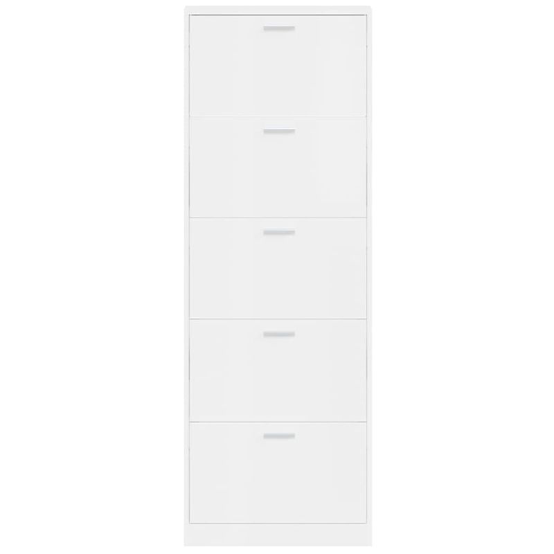 Casa si Gradina - Mobilier - Organizare si depozitare - Organizator incaltaminte - Pantofar, alb extralucios, 59x17x169 cm, lemn compozit - Infinity.ro