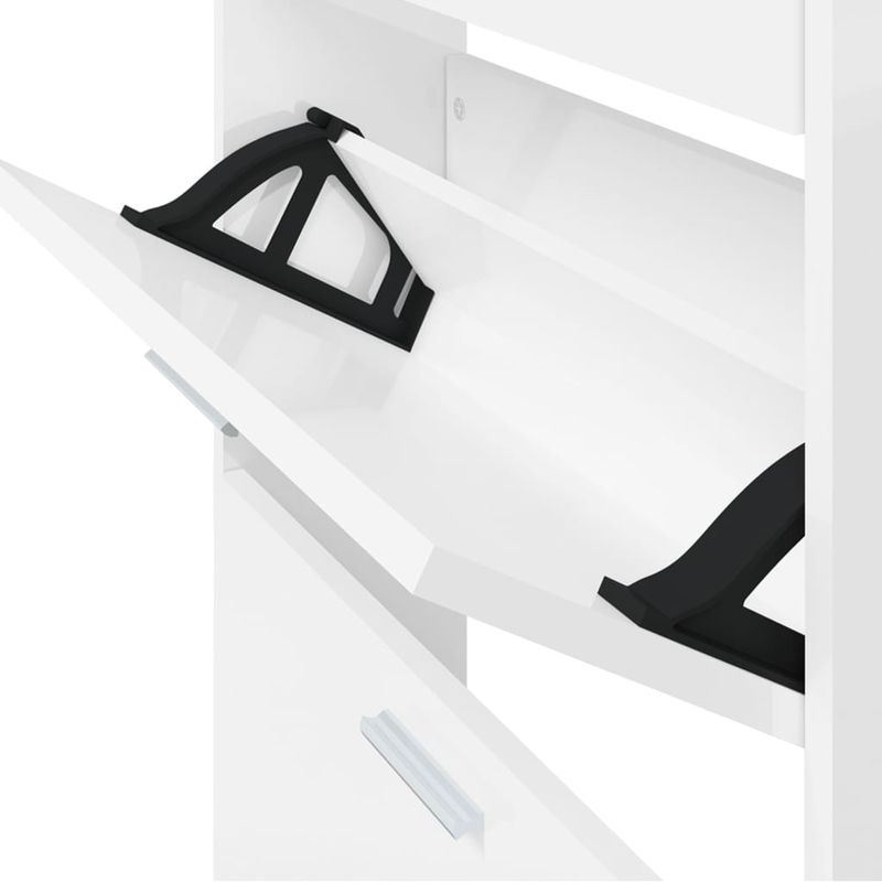 Casa si Gradina - Mobilier - Organizare si depozitare - Organizator incaltaminte - Pantofar, alb extralucios, 59x17x169 cm, lemn compozit - Infinity.ro