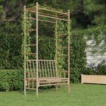 Casa si Gradina - Gradina si terasa - Mobilier exterior - Bancute de gradina - Banca de gradina cu pergola, 116 cm, bambus - Infinity.ro