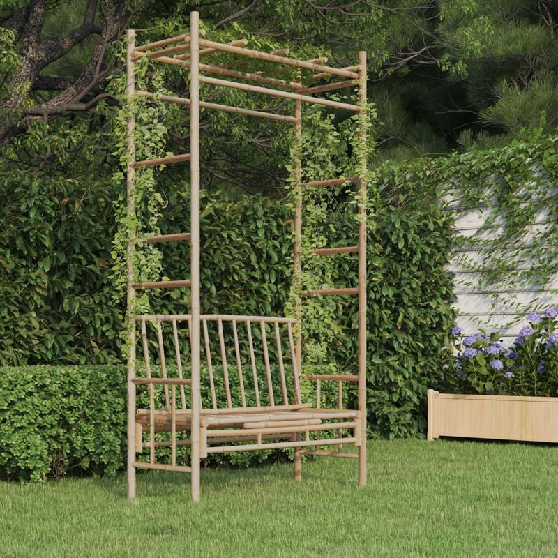 Casa si Gradina - Gradina si terasa - Mobilier exterior - Bancute de gradina - Banca de gradina cu pergola, 116 cm, bambus - Infinity.ro