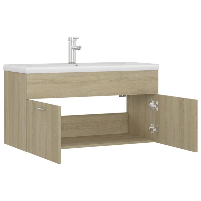 Casa si Gradina - Mobilier - Mobilier baie - Comode baie - Dulap cu chiuveta incorporata, stejar sonoma, lemn prelucrat - Infinity.ro