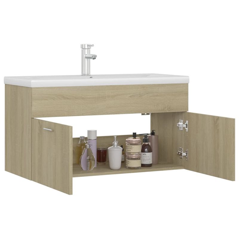 Casa si Gradina - Mobilier - Mobilier baie - Comode baie - Dulap cu chiuveta incorporata, stejar sonoma, lemn prelucrat - Infinity.ro
