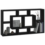 Casa si Gradina - Mobilier - Biblioteci si rafturi - Rafturi - Raft prezentare suspendat pe perete 8 compartimente, negru - Infinity.ro