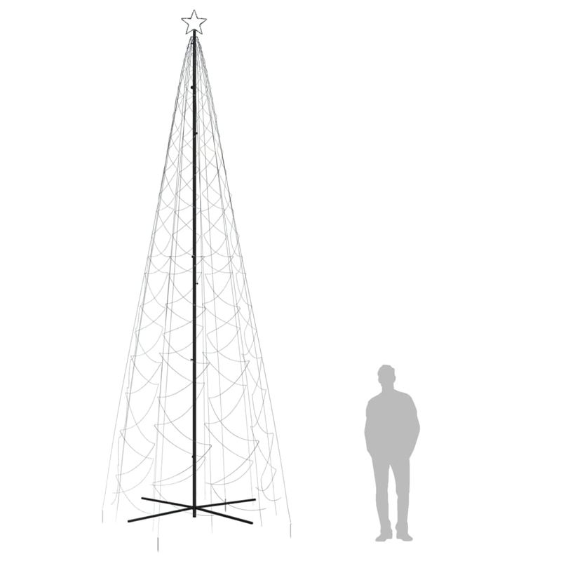 Casa si Gradina - Decoratiuni - Decoratiuni de sezon - Brad de Craciun conic, 1400 LED-uri, alb rece, 160x500 cm - Infinity.ro