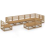 Casa si Gradina - Gradina si terasa - Mobilier exterior - Seturi mobila gradina - Set mobilier de gradina, 9 piese, maro miere, lemn masiv de pin - Infinity.ro