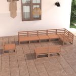 Casa si Gradina - Gradina si terasa - Mobilier exterior - Seturi mobila gradina - Set mobilier de gradina, 9 piese, maro miere, lemn masiv de pin - Infinity.ro