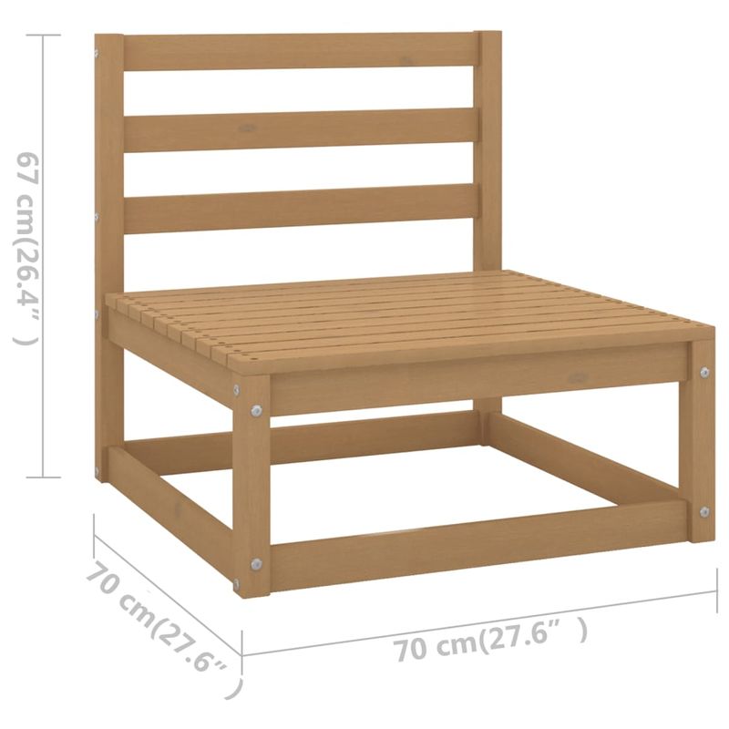 Casa si Gradina - Gradina si terasa - Mobilier exterior - Seturi mobila gradina - Set mobilier de gradina, 9 piese, maro miere, lemn masiv de pin - Infinity.ro