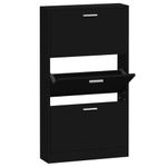 Casa si Gradina - Mobilier - Organizare si depozitare - Organizator incaltaminte - Pantofar, negru, 59x17x108 cm, lemn compozit - Infinity.ro