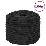 Casa si Gradina - Constructii - Feronerie si accesorii - Sfoara si lanturi - Franghie de barca, negru complet, 12 mm, 100 m, polipropilena - Infinity.ro