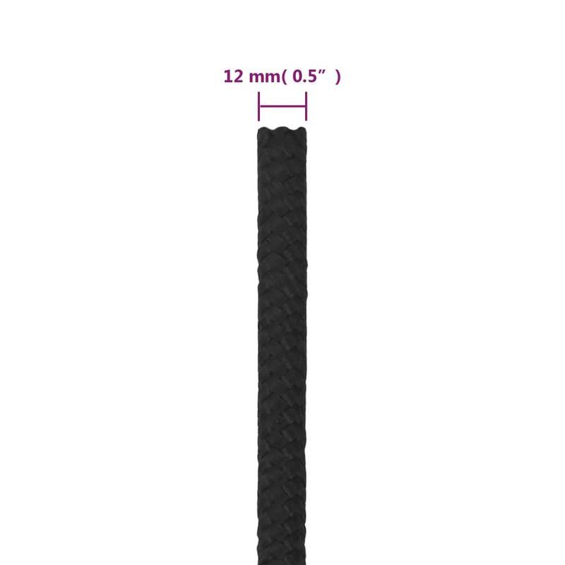 Casa si Gradina - Constructii - Feronerie si accesorii - Sfoara si lanturi - Franghie de barca, negru complet, 12 mm, 100 m, polipropilena - Infinity.ro