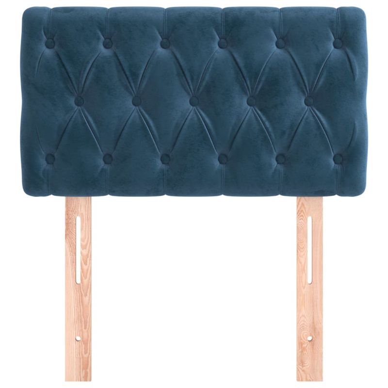 Casa si Gradina - Mobilier - Paturi si accesorii - Accesorii paturi - Tablie de pat, albastru inchis, 80x7x78/88 cm, catifea - Infinity.ro