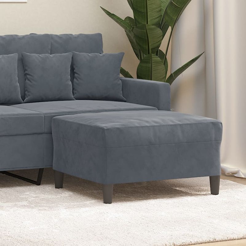 Casa si Gradina - Mobilier - Scaune si fotolii - Tabureti - Taburet, gri inchis, 70x55x41 cm, catifea - Infinity.ro