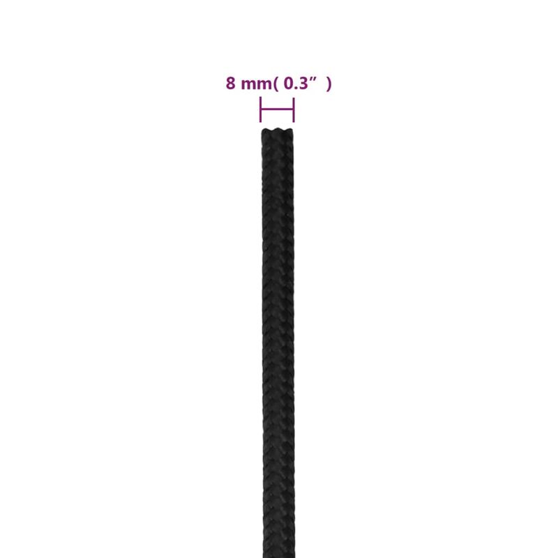 Casa si Gradina - Constructii - Feronerie si accesorii - Sfoara si lanturi - Franghie de barca, negru complet, 8 mm, 500 m, polipropilena - Infinity.ro