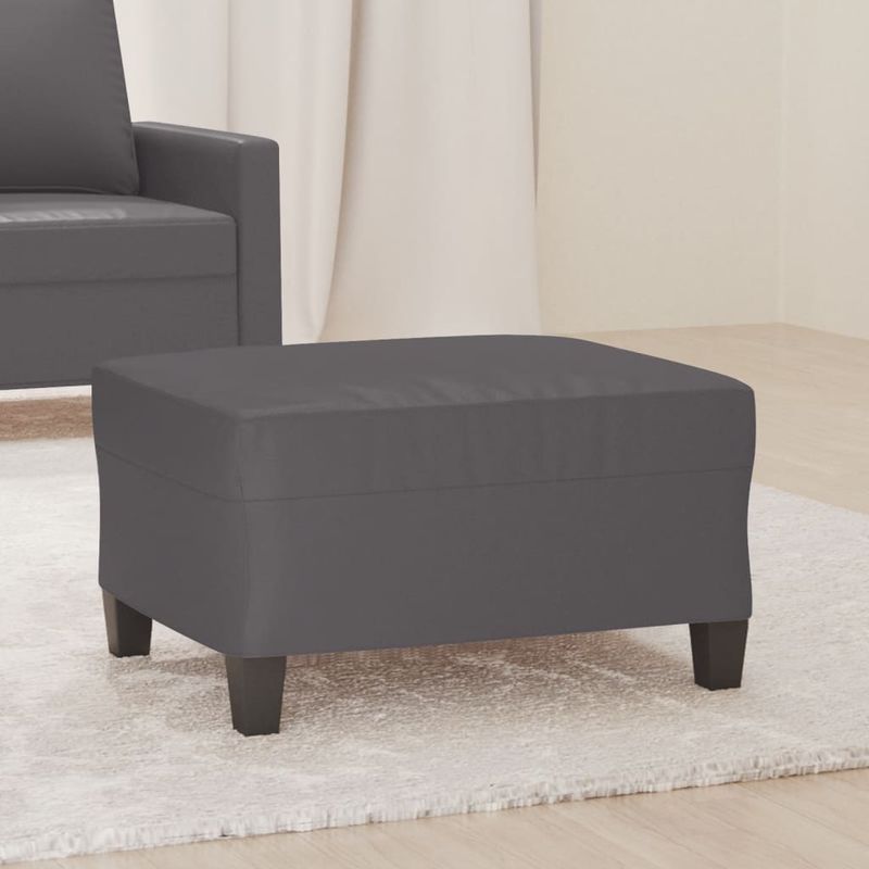 Casa si Gradina - Mobilier - Scaune si fotolii - Tabureti - Taburet, gri, 70x55x41 cm, piele ecologica - Infinity.ro