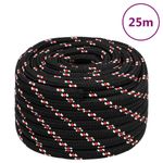 Casa si Gradina - Constructii - Feronerie si accesorii - Sfoara si lanturi - Franghie de barca, negru, 20 mm, 25 m, polipropilena - Infinity.ro