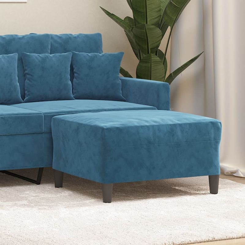Casa si Gradina - Mobilier - Scaune si fotolii - Tabureti - Taburet, albastru, 70x55x41 cm, catifea - Infinity.ro