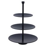 Casa si Gradina - Bucatarie si vesela - Ustensile bucatarie - Tavi servire - Excellent Houseware Suport de servire cu 3 niveluri, negru mat, 36,5cm - Infinity.ro