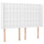 Casa si Gradina - Mobilier - Paturi si accesorii - Accesorii paturi - Tablie de pat cu aripioare, alb, 147x16x118/128 cm, piele eco - Infinity.ro