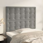 Casa si Gradina - Mobilier - Paturi si accesorii - Accesorii paturi - Tablii de pat, 2 buc, gri deschis, 80x5x78/88 cm, catifea - Infinity.ro